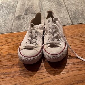 Converse Kids White Sneakers with Red Trim